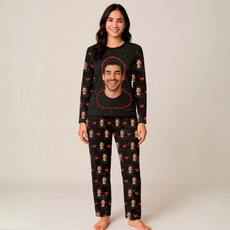 Pijama Feminino Personalizado com Rosto Grande - Personalize com Sua Foto Favorita